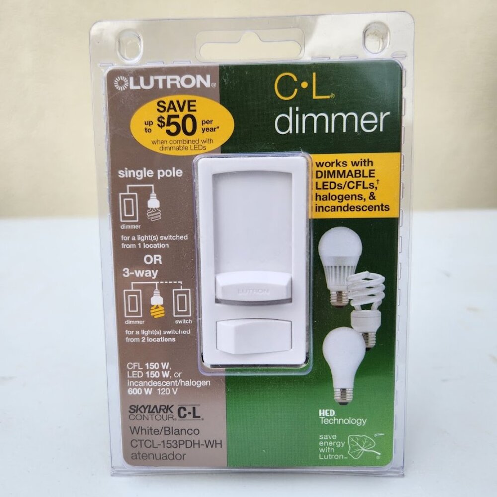 NEW Lutron Skylark Contour CL Light Bulb Dimmer CTCL-153PDH-LA 120V 60Hz 150W Li